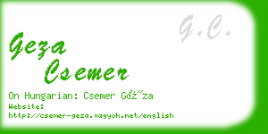 geza csemer business card